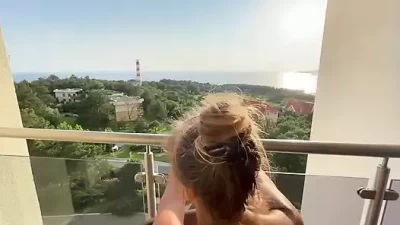 Wild Hotel Balcony Fuck Session