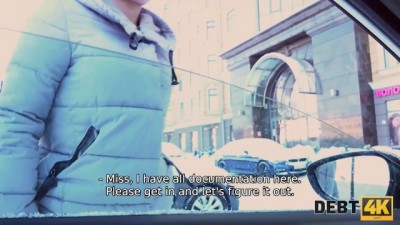 Naive Chick Rides Debt Collector's Cock in Car Adventure
