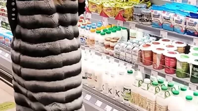 Topless Babe With Pierced Nipples Craves More Than Just Food