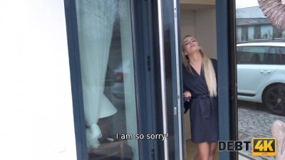 Clever Blonde Trades Her Tight Pussy to Pay Off Debt