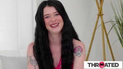 Brunette Babe Takes Hardcore Upside Down Deepthroat Sloppiness