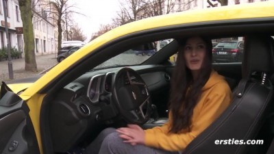 Steamy Joyride: Naughty Fun in a Yellow Camaro