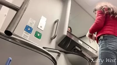 Teen Flashes and Pees in Public: Wild Train Adventure (+18)