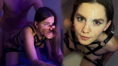 Sultry Brunette Bound and Bouncing: Witness Her Cum-Filled Bliss at 12:10!