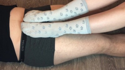 Teen Girl Footjob with School Socks Foot Fetish (+18)