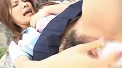 Sara Nakamura Arouses and Fucks her Slit with Sex Toys Outdoor