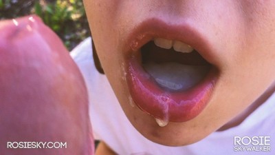 Outdoor Blowjob in the Forest Cum in Mouth - Amateur Couple RosieSkywalker