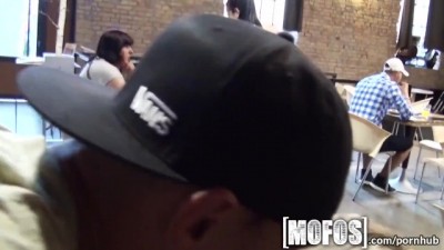 Mofos - Young couple fuck in café in public