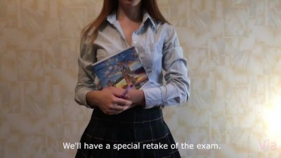 STUDENT CAME TO RETAKE AND WAS FUCKED BY TEACHER - via Hub