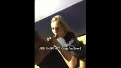 DIRTY BLONDE GIRL SUCKING BBC ON PUBLIC