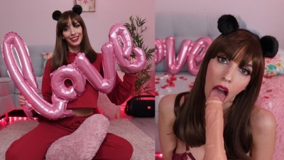Valentine's Day JOI - Dildo Sucking with Big Facial
