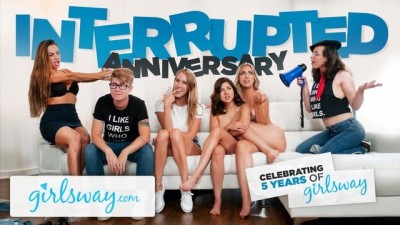 GIRLSWAY Interrupted 5 Year Anniversary Sex!