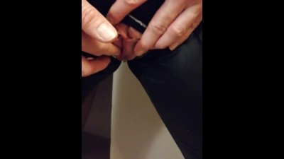Wife Shows Her Creampied Pussy - After Halloween Party in Catsuit - Fucked By Stranger