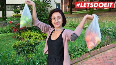LETSDOEIT - Huge Cumshot for Petite Latina Teen in Stockings (+18)