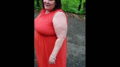 Chubby Puerto Rican Grandma Takes a Walk in the Park
