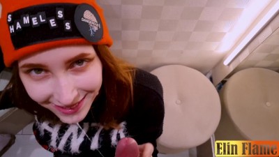 Risky Sensual Blowjob in the Dressing Room