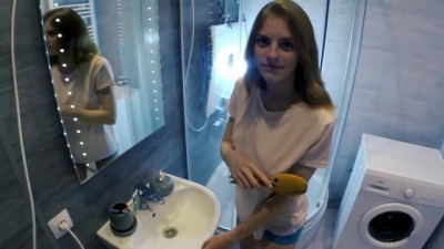 BROTHER CUMS ON FACE OF HIS STEP SISTER WHILE PARENTS