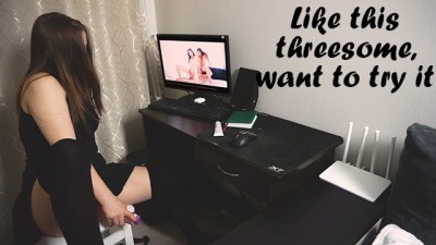 Babe Girl Dreams of Threesome like in Porn Movie