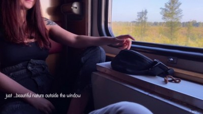 Blowjob and Sex on the Train from a Girl in the Carriage with Conversations.