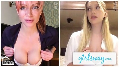 Kenna James And Her Boss Masturbate Remotely During The Quarantine