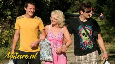 Kinky Granny Fucked In The Woods By 2 Young Dudes (+18)