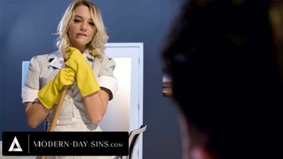 Horny Blonde Cleaning Lady Gets Rough Office Assfuck