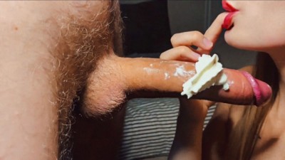 Close up Blowjob with cum in mouth
