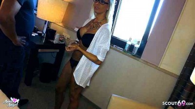 German Teen (18+) tricked Black Hotel Boy to Quick Cheating Fuck