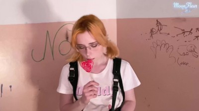 Schoolgirl Deep Sucking