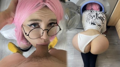 Fucked Step Sister While She Was Stuck in the Washing Machine
