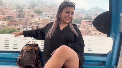 Outdoor Blowjob & Ride to my Stepbrother's Best Friend while riding the cable car in my city!