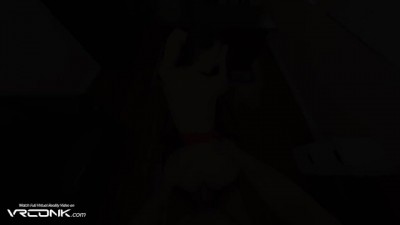 Incredible Skinny Violet Rides Hard on the Table in VR Cosplay Parody Porn