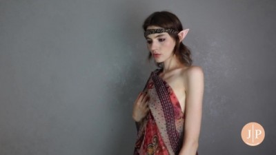 Naughty Elf's Blowjob Fun with Dildo Teasing