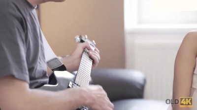 Petite Babe's Fiery Music & Steamy Hookup with Old Dude