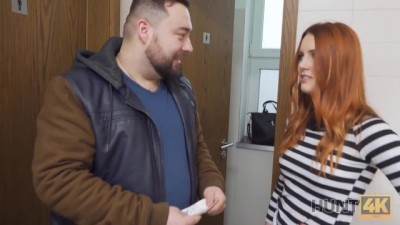 Redhead Belle Gets Nailed by Stranger in Public Toilet with BF Watching